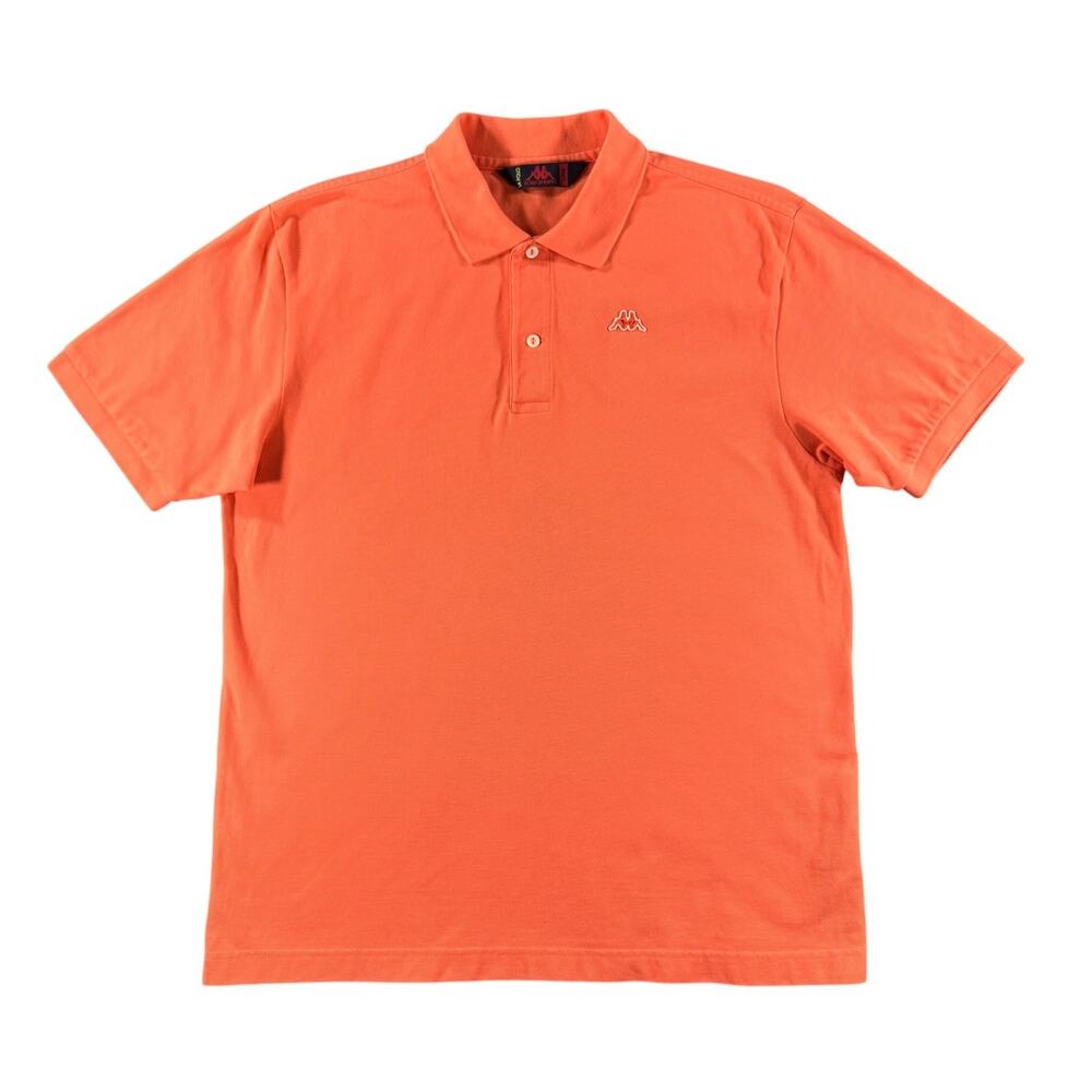 Robe di Kappa Polo Shirt Men's Large Orange Embroidered Casual Classic Preppy